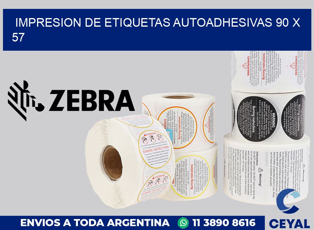 impresion de etiquetas autoadhesivas 90 x 57
