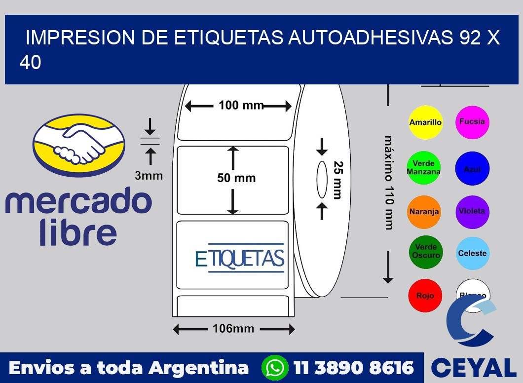 impresion de etiquetas autoadhesivas 92 x 40