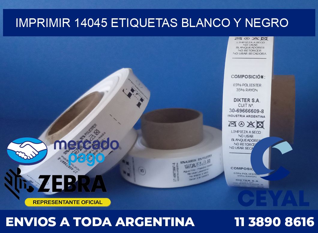 imprimir 14045 etiquetas blanco y negro