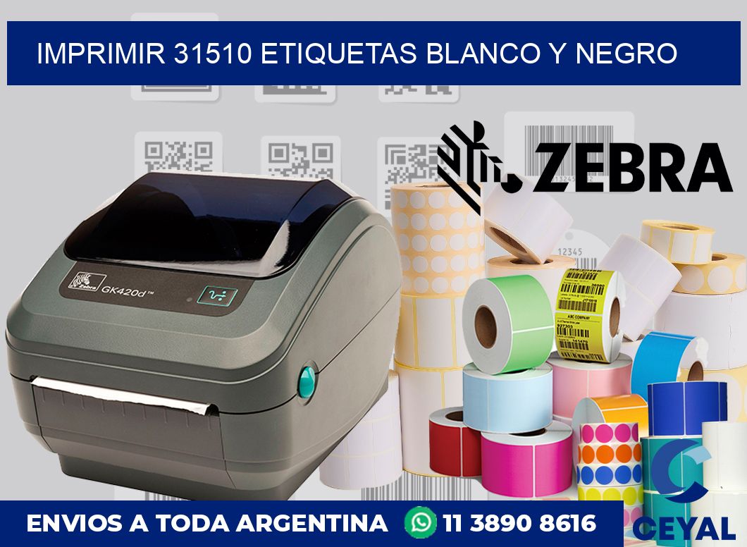 imprimir 31510 etiquetas blanco y negro