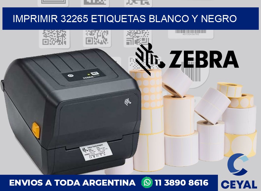 imprimir 32265 etiquetas blanco y negro