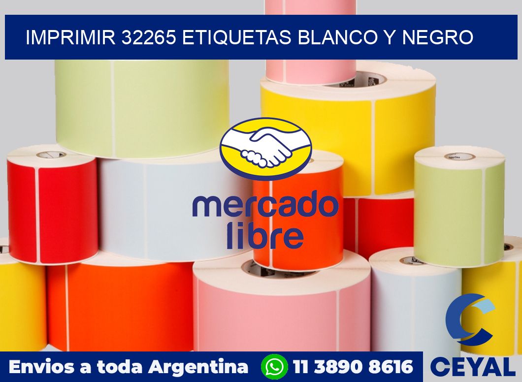 imprimir 32265 etiquetas blanco y negro