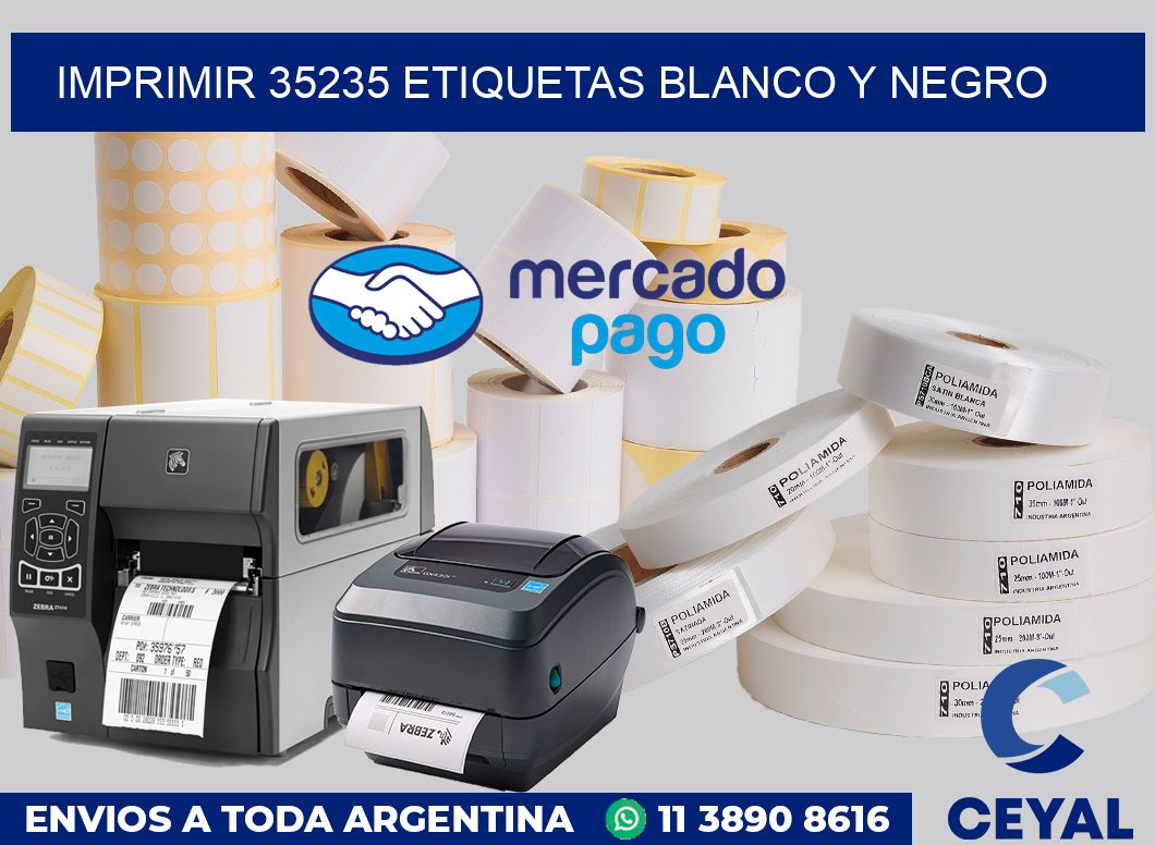 imprimir 35235 etiquetas blanco y negro