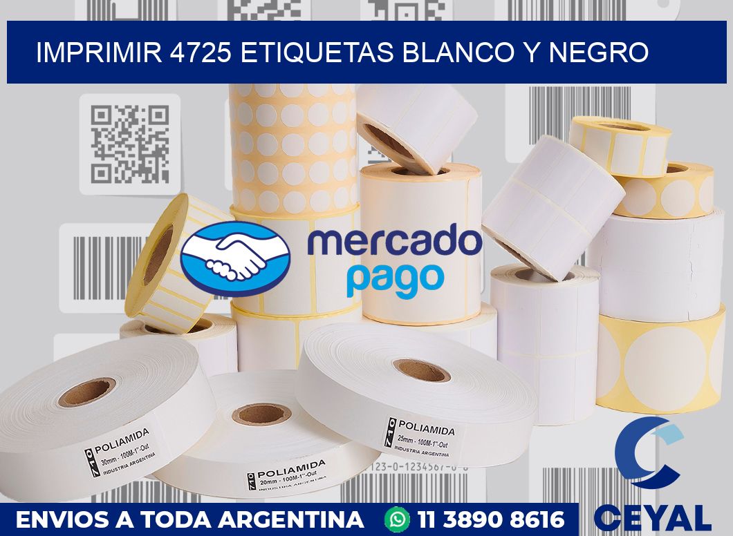 imprimir 4725 etiquetas blanco y negro