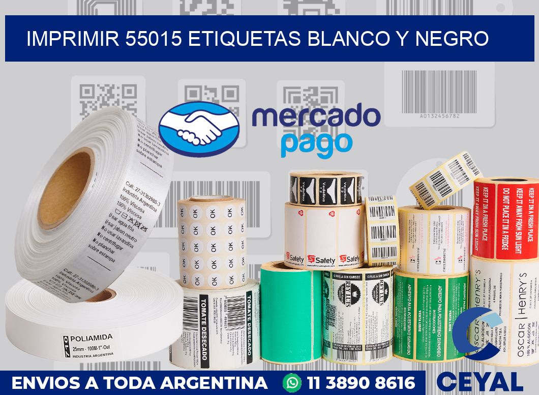 imprimir 55015 etiquetas blanco y negro
