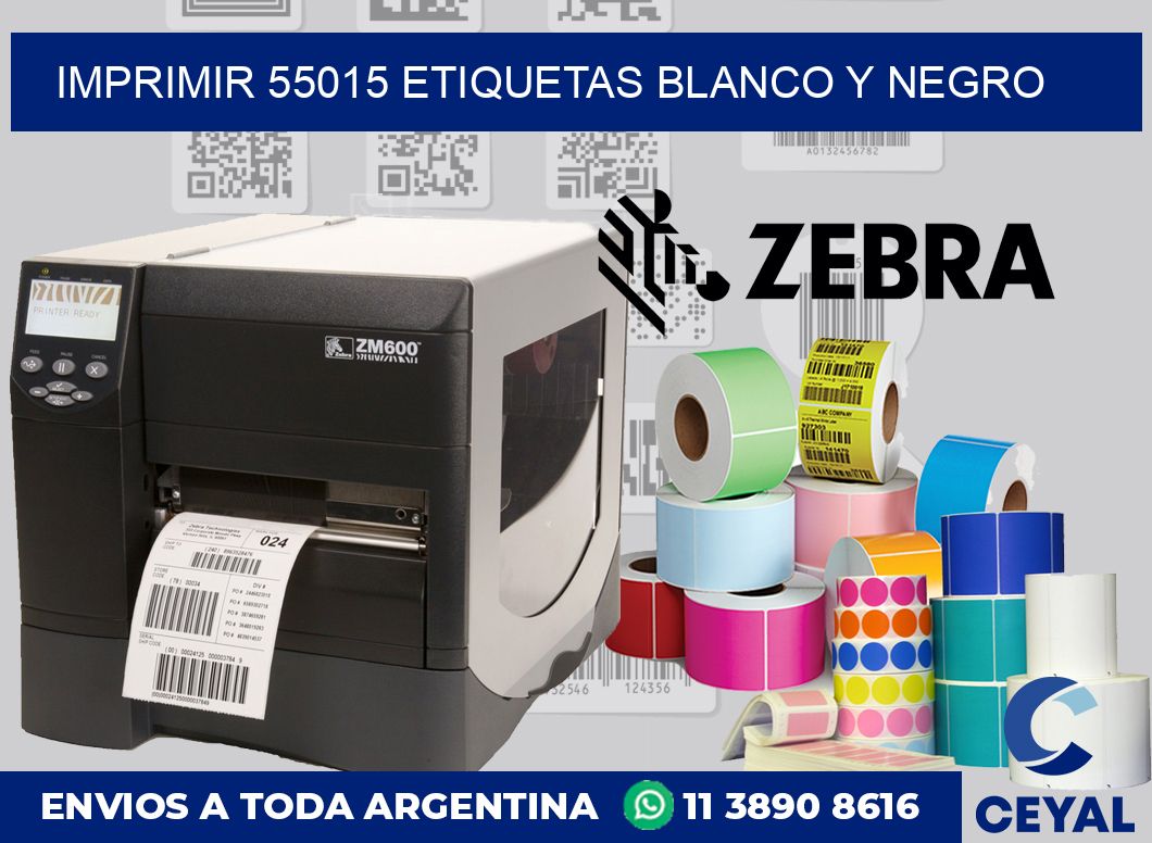 imprimir 55015 etiquetas blanco y negro