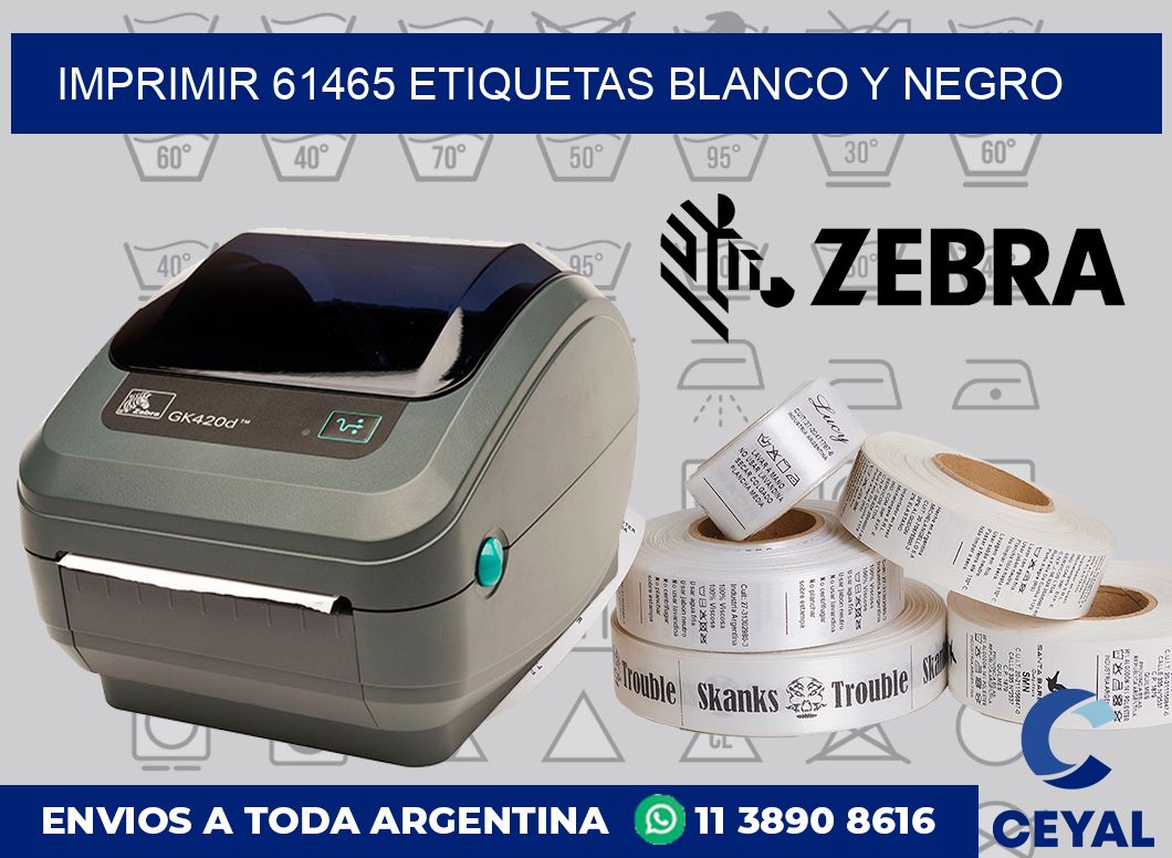 imprimir 61465 etiquetas blanco y negro