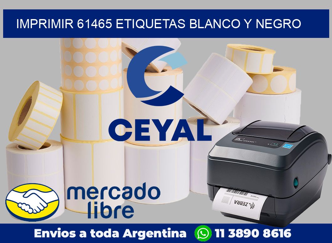 imprimir 61465 etiquetas blanco y negro