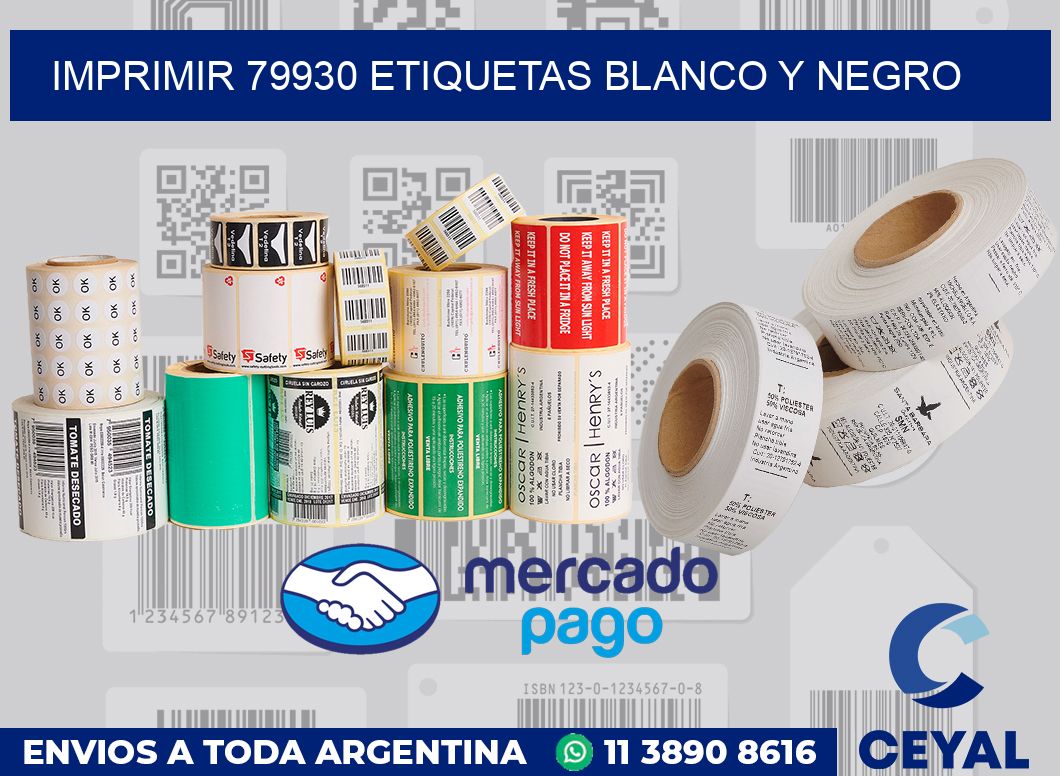 imprimir 79930 etiquetas blanco y negro