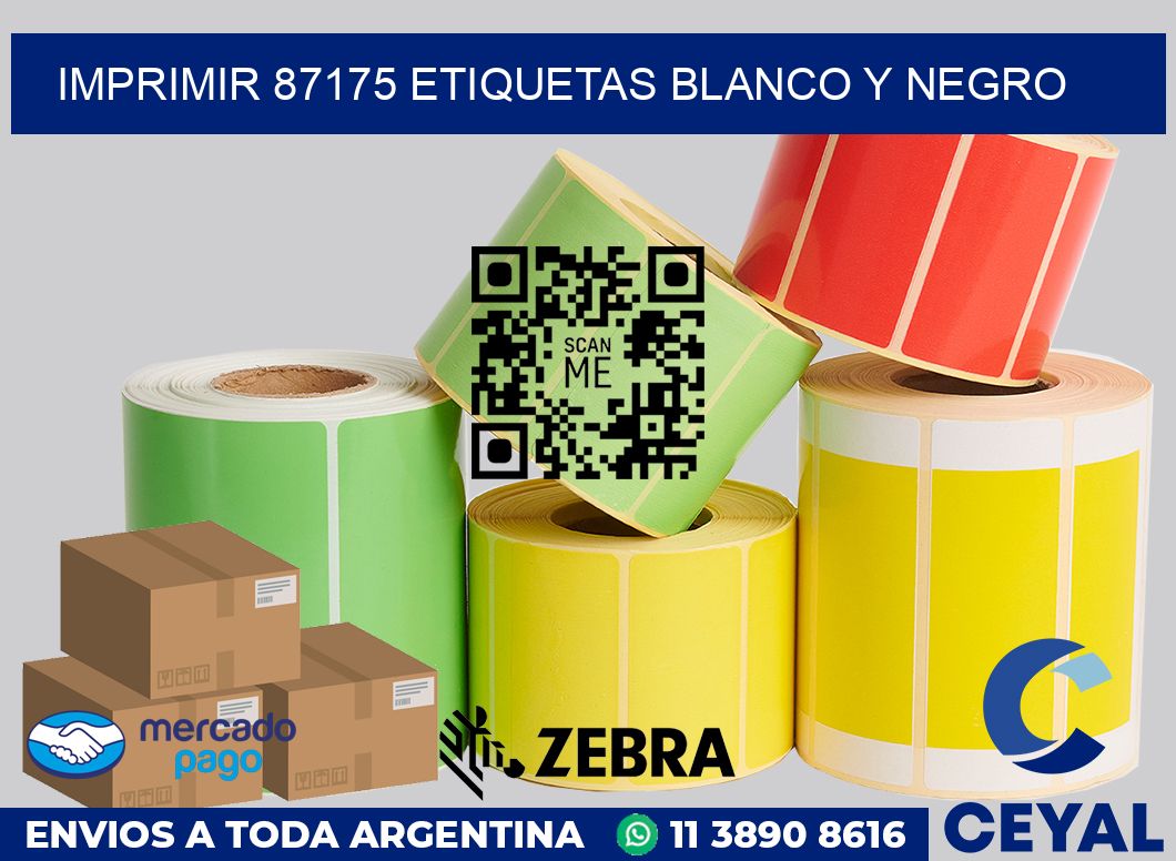 imprimir 87175 etiquetas blanco y negro