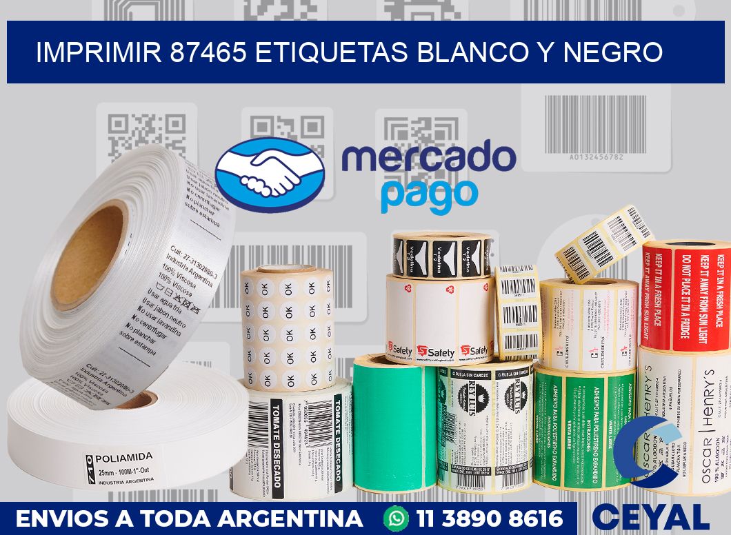 imprimir 87465 etiquetas blanco y negro