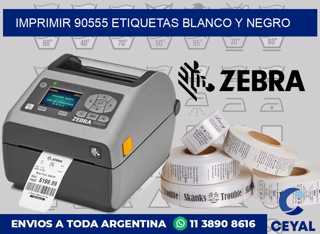imprimir 90555 etiquetas blanco y negro
