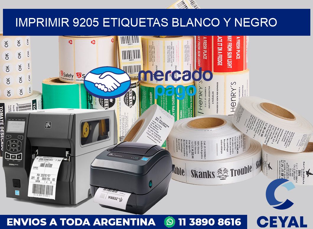 imprimir 9205 etiquetas blanco y negro