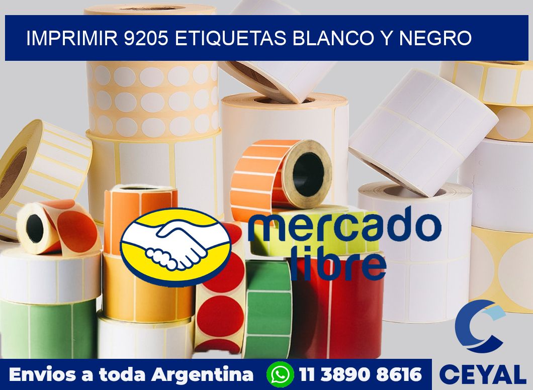 imprimir 9205 etiquetas blanco y negro