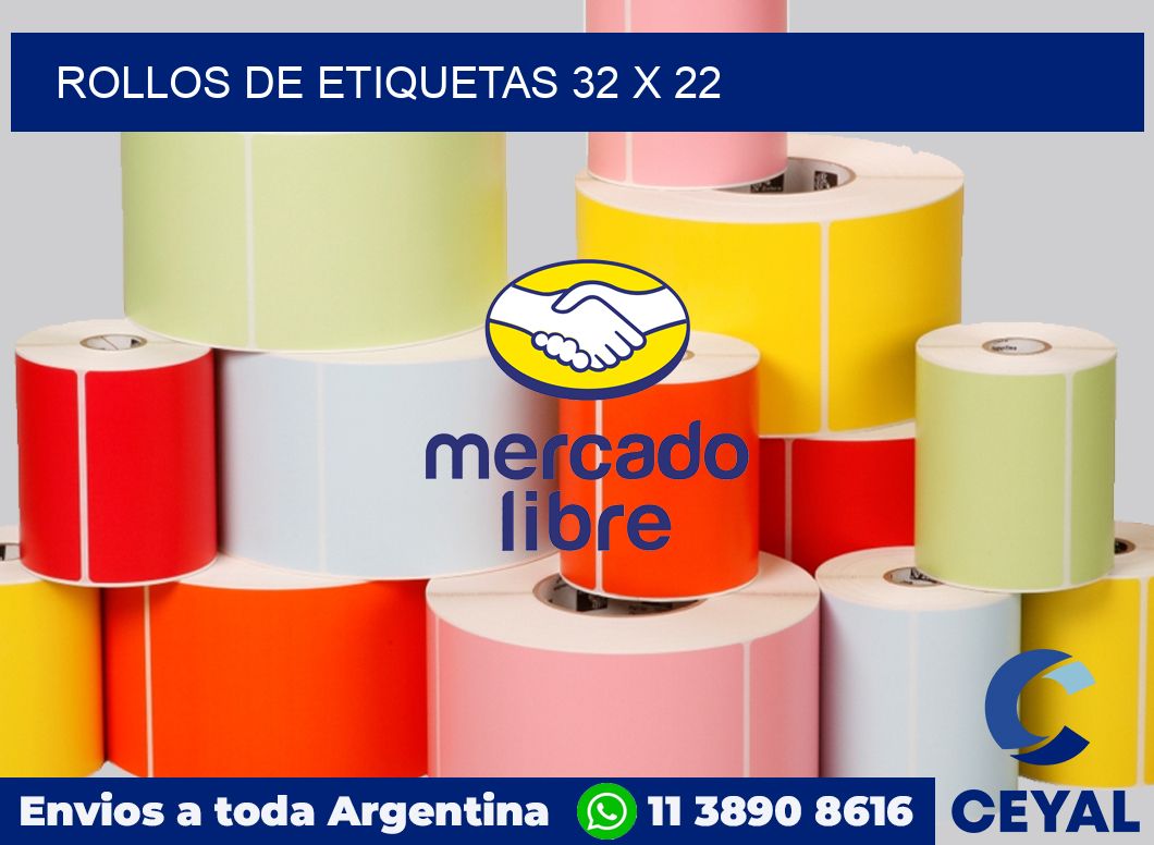 rollos de etiquetas 32 x 22