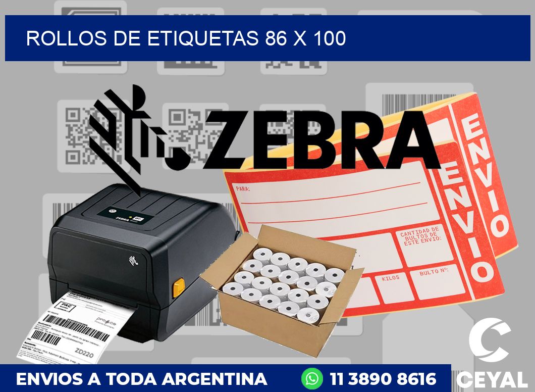 rollos de etiquetas 86 x 100