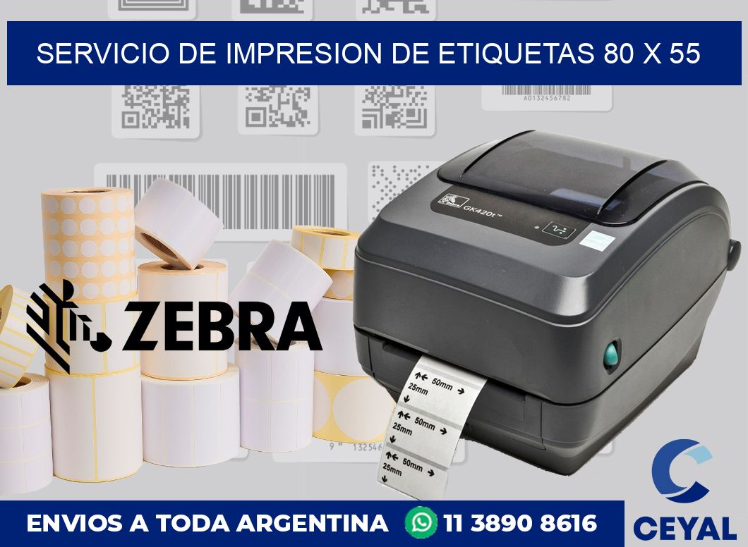 servicio de impresion de etiquetas 80 x 55