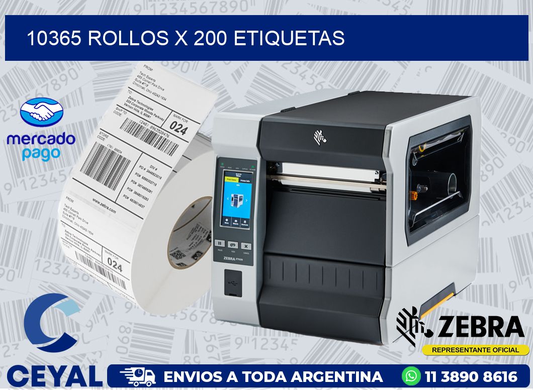 10365 ROLLOS X 200 ETIQUETAS