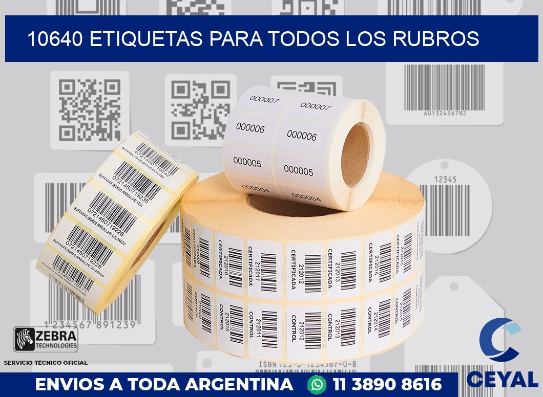 10640 ETIQUETAS PARA TODOS LOS RUBROS