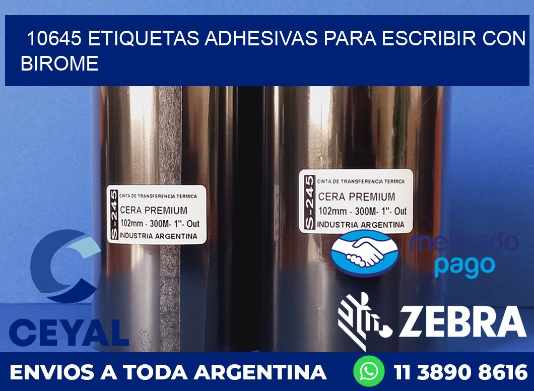 10645 ETIQUETAS ADHESIVAS PARA ESCRIBIR CON BIROME