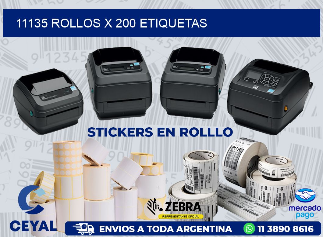 11135 ROLLOS X 200 ETIQUETAS