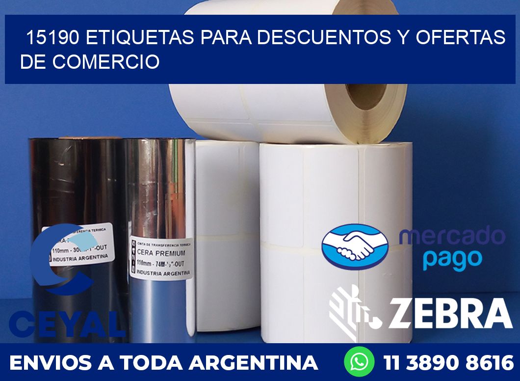 15190 ETIQUETAS PARA DESCUENTOS Y OFERTAS DE COMERCIO