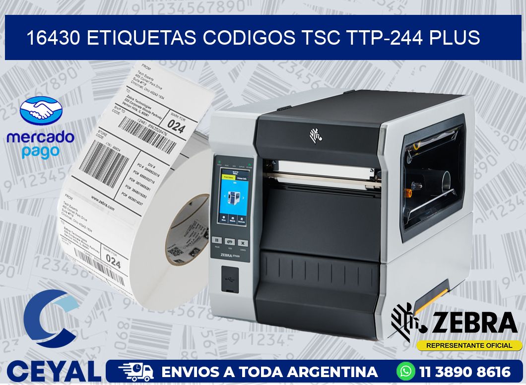 16430 ETIQUETAS CODIGOS TSC TTP-244 PLUS