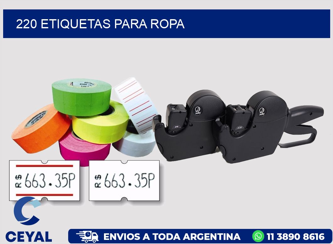220 ETIQUETAS PARA ROPA