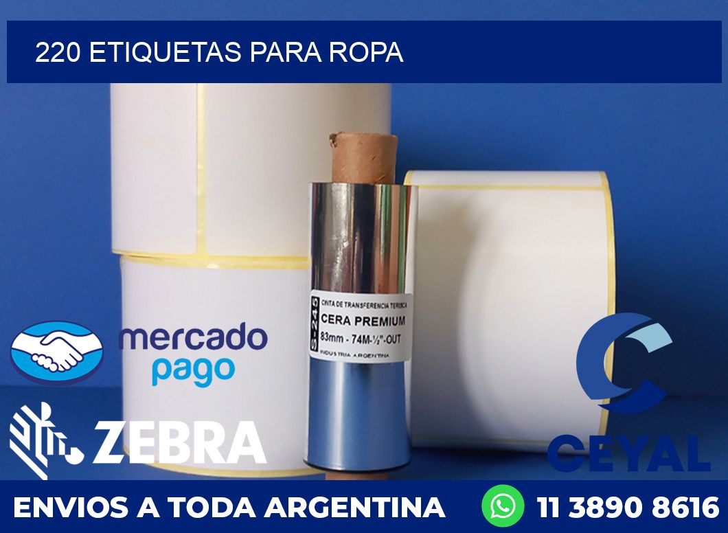 220 ETIQUETAS PARA ROPA