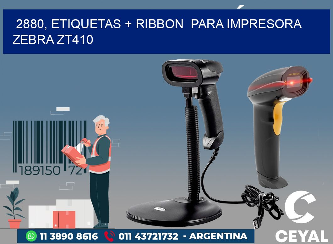 2880, etiquetas + ribbon  para impresora zebra ZT410