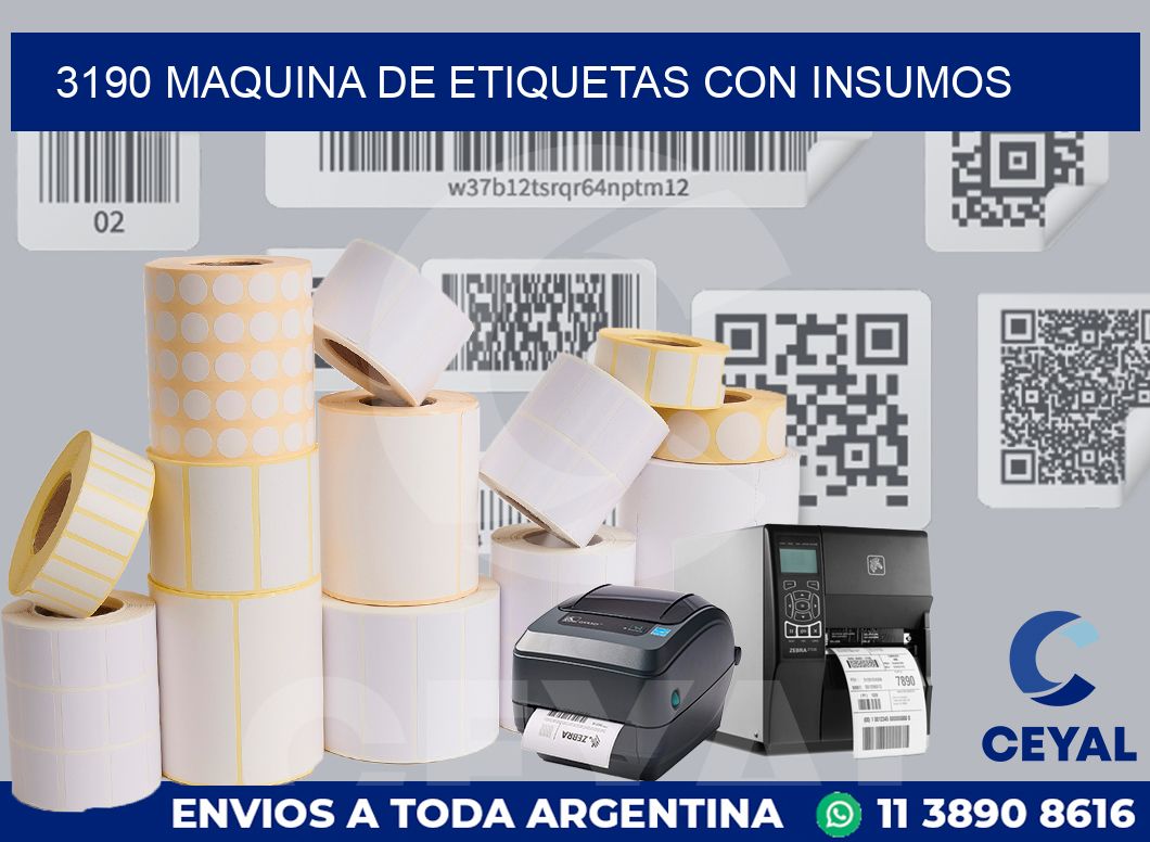 3190 MAQUINA DE ETIQUETAS CON INSUMOS