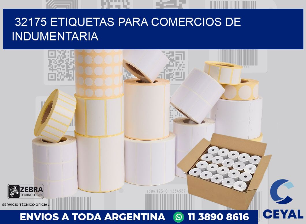 32175 ETIQUETAS PARA COMERCIOS DE INDUMENTARIA