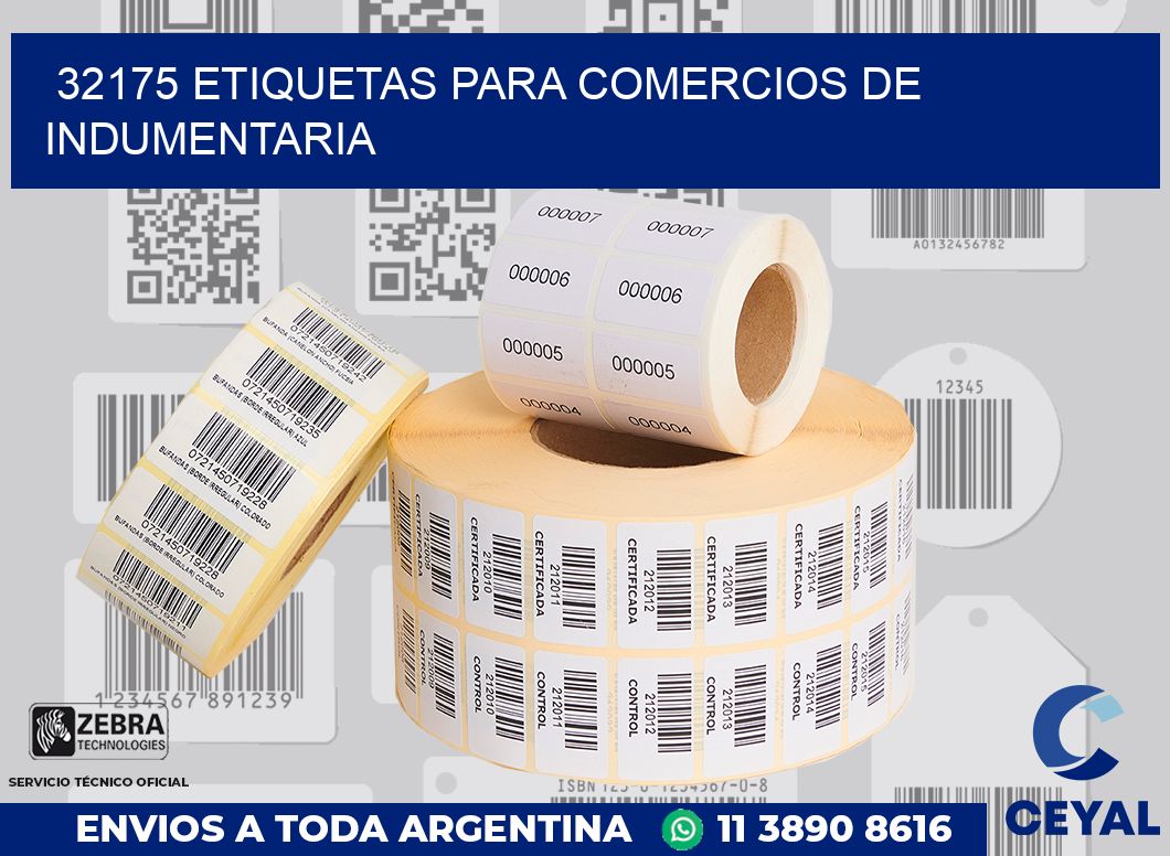 32175 ETIQUETAS PARA COMERCIOS DE INDUMENTARIA