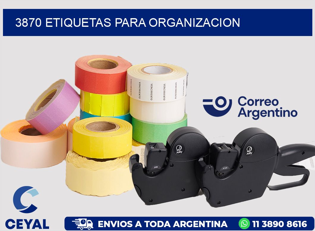 3870 ETIQUETAS PARA ORGANIZACION