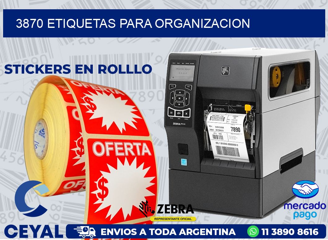 3870 ETIQUETAS PARA ORGANIZACION