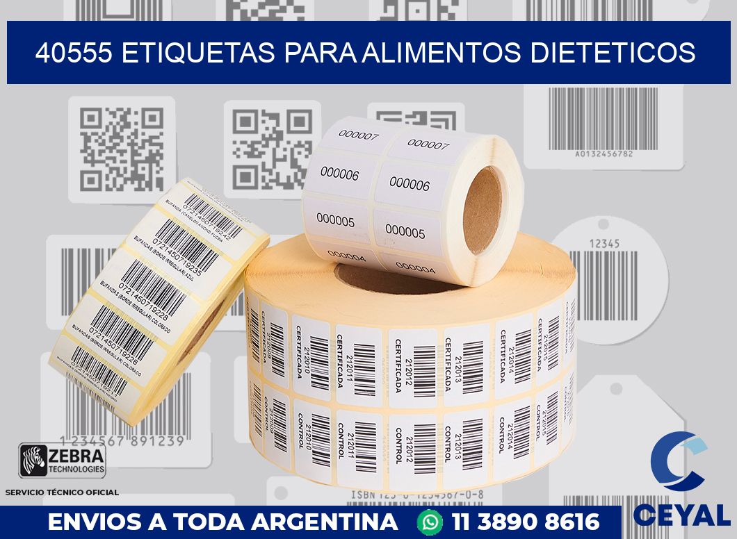 40555 ETIQUETAS PARA ALIMENTOS DIETETICOS