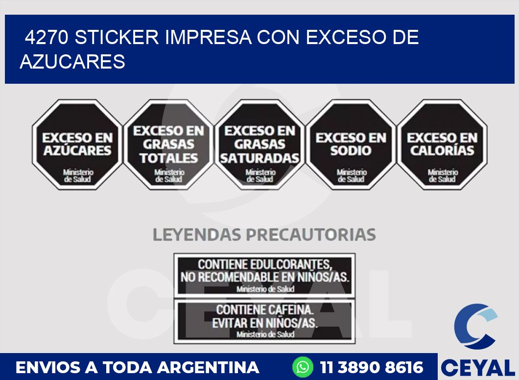 4270 STICKER IMPRESA CON EXCESO DE AZUCARES