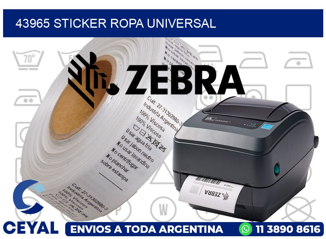 43965 STICKER ROPA UNIVERSAL