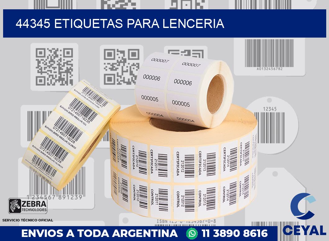44345 ETIQUETAS PARA LENCERIA
