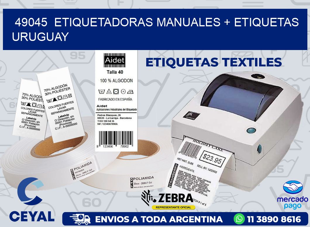49045  ETIQUETADORAS MANUALES + ETIQUETAS URUGUAY