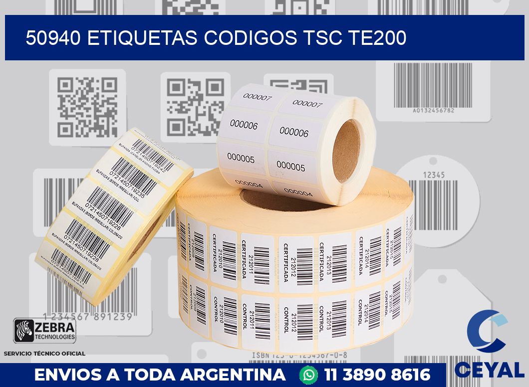 50940 ETIQUETAS CODIGOS TSC TE200