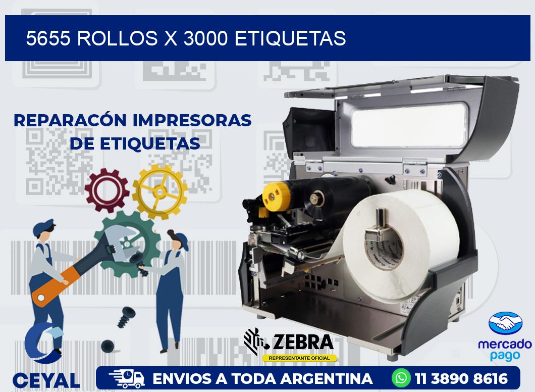 5655 ROLLOS X 3000 ETIQUETAS