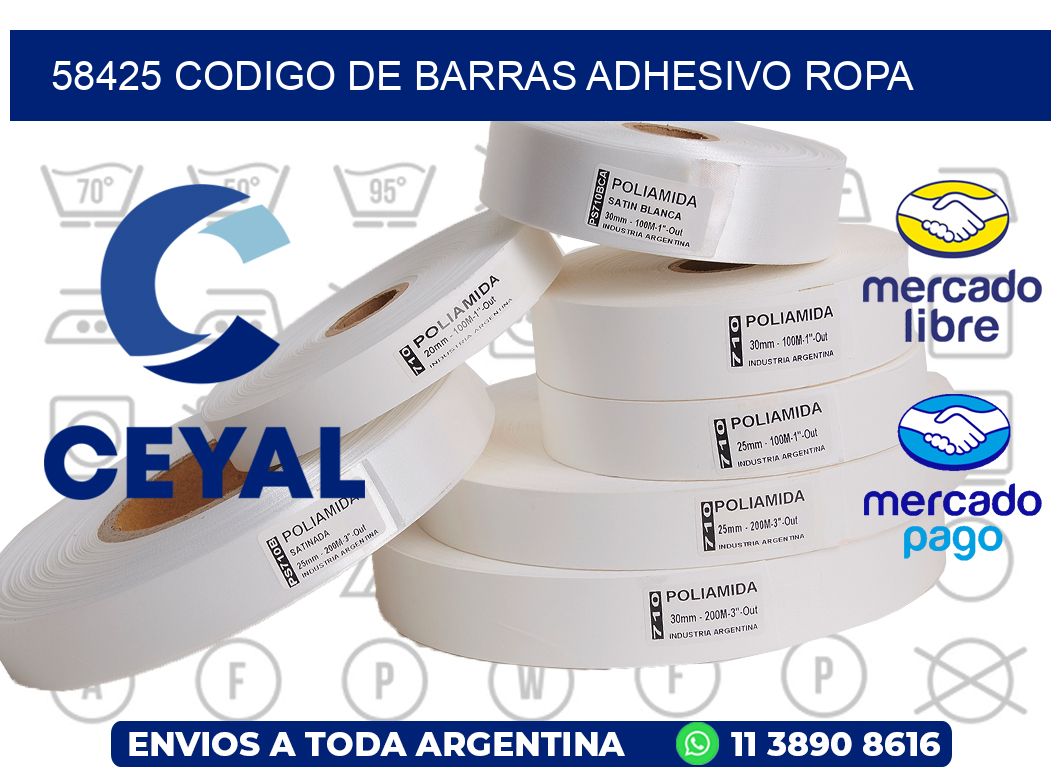 58425 CODIGO DE BARRAS ADHESIVO ROPA