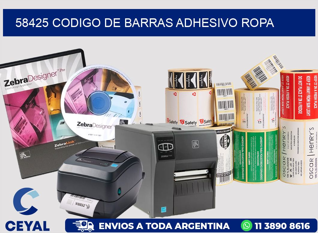 58425 CODIGO DE BARRAS ADHESIVO ROPA