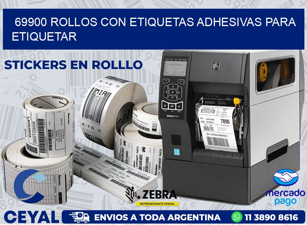 69900 ROLLOS CON ETIQUETAS ADHESIVAS PARA ETIQUETAR