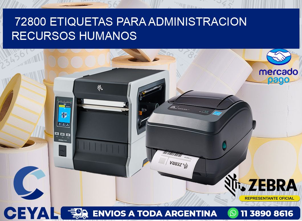 72800 ETIQUETAS PARA ADMINISTRACION RECURSOS HUMANOS