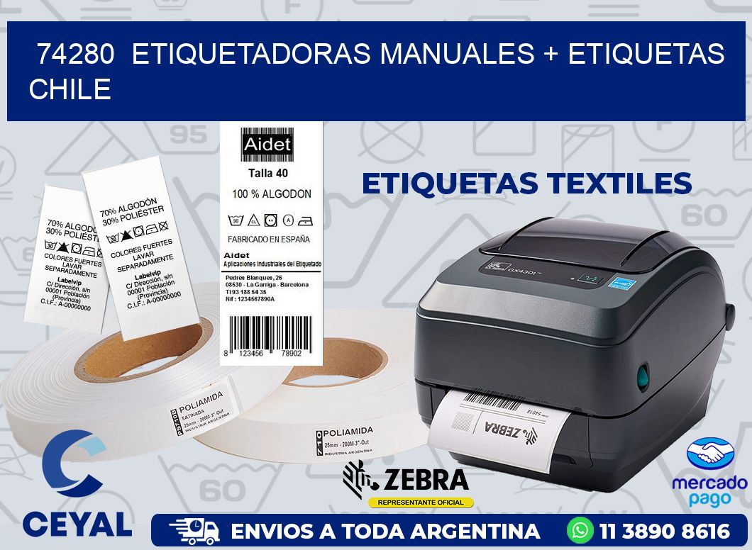 74280  ETIQUETADORAS MANUALES + ETIQUETAS CHILE