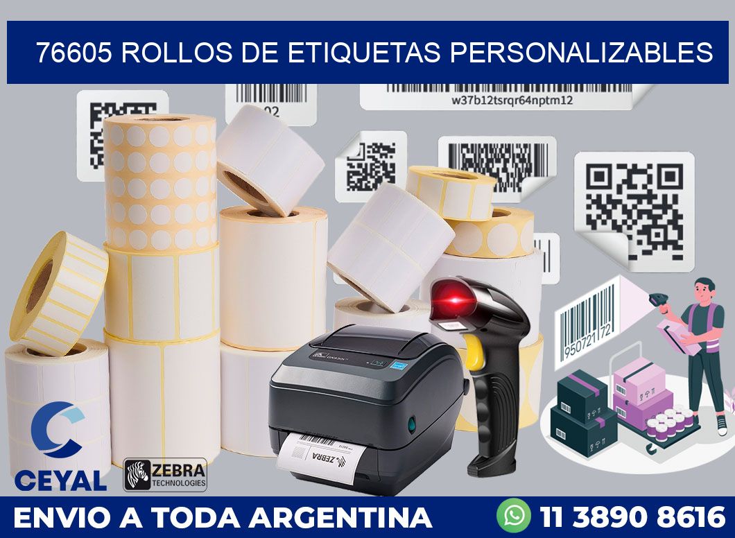 76605 ROLLOS DE ETIQUETAS PERSONALIZABLES