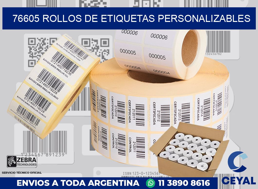 76605 ROLLOS DE ETIQUETAS PERSONALIZABLES
