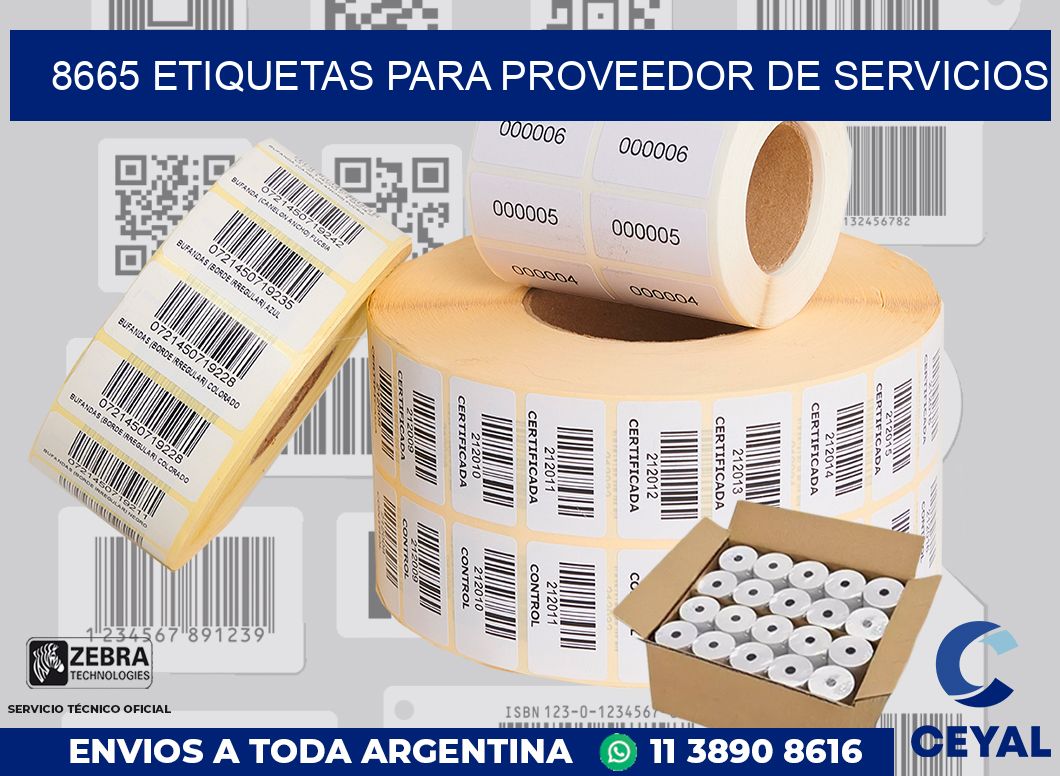 8665 ETIQUETAS PARA PROVEEDOR DE SERVICIOS